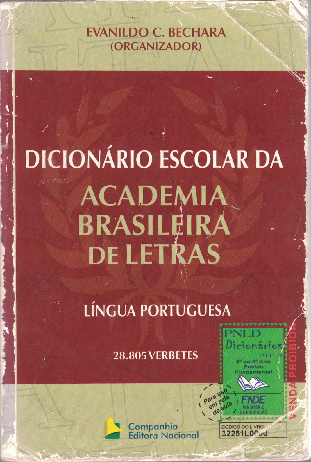 Capa de Dicionario Escolar da Academia brasileira de letras lingua portuguesa